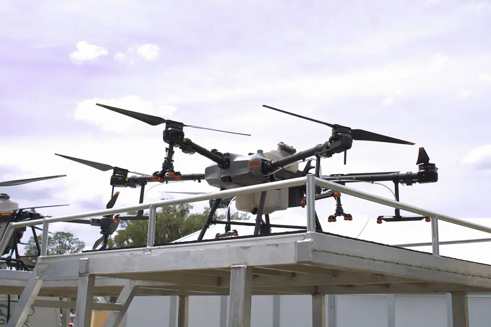 Photos show DJI Agras spray drones